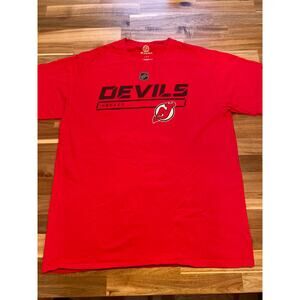Fanatics NHL Authentic Pro New Jersey Devils Red Short Sleeve T-Shirt‎ Men's L